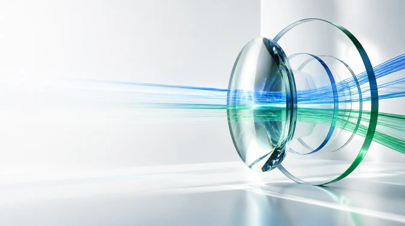 Abstract blue and green light streams representing AI-driven buyer discovery