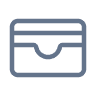 Icon of a wallet with a slot for cards.